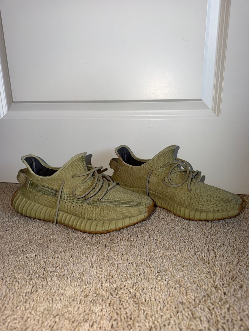 Yeezy Mens Olive-Tone Knit